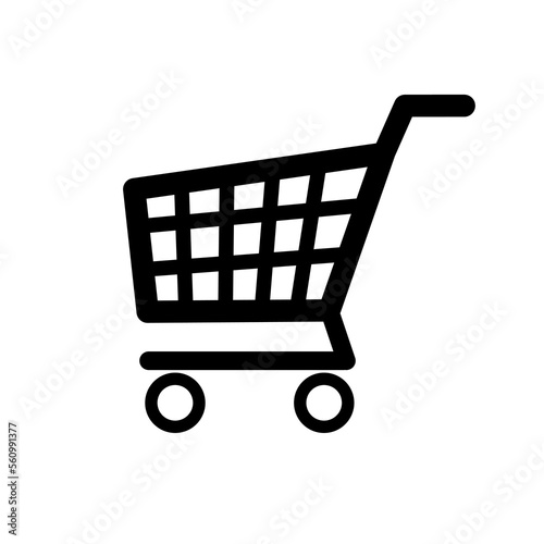 Shopping cart vector symbol on white background. Vector drawing shopping cart logo, icon