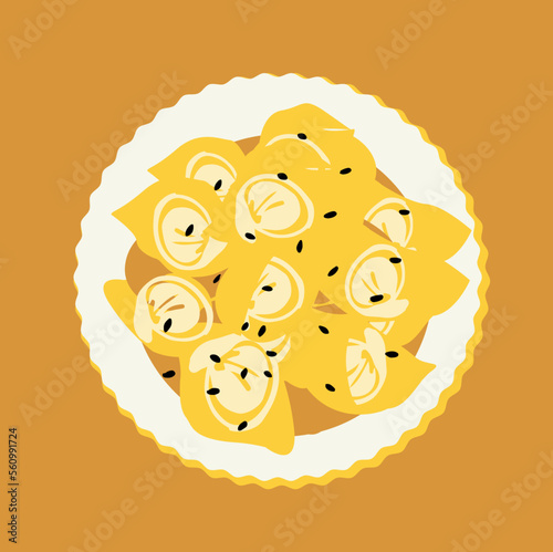 vector illustration of a ravioli dumplings