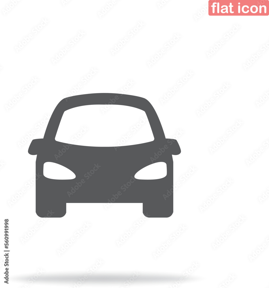 Simple car icon. Minimalism, vector illustration. Silhouette icon.

