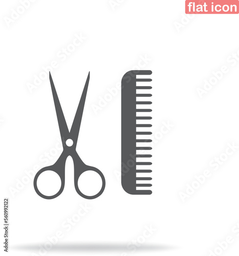 Simple barber shop icon. Minimalism, vector illustration. Silhouette icon. 