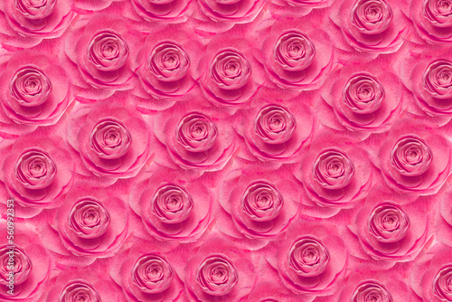 Pink flower pattern for festive background. Floral romance card of pink rose flowers. Composition of pink flowers with their petals open in spring. Flower composition.