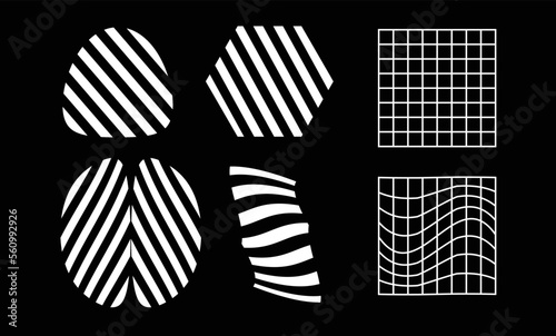 Abstract shapes collection is a trending mixture modern diverse design elements, geometric shapes. Cyberpunk retro futurism set, vaporwave. Memphis design elements for web, advertisement,poster