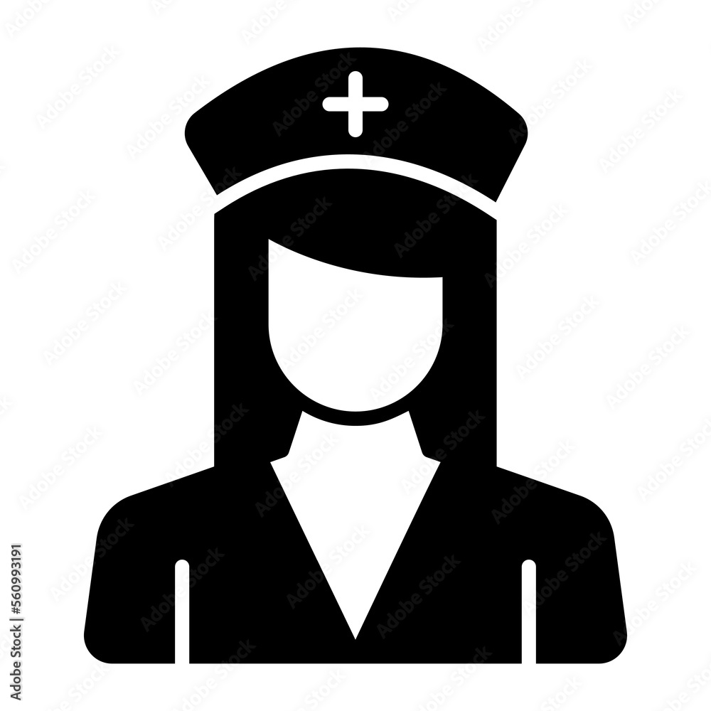 Health professional avatar, an editable icon of female nurse Health professional avatar, an editable icon of female nurse