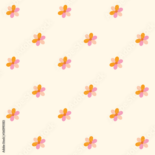 Colorful flowers repeating pattern .Vector pattern with delicate flowers.