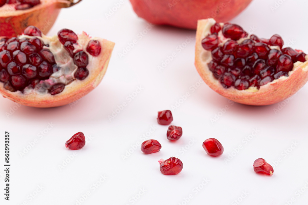 Piece of Fresh ripe pomegranate isolated Piece of Fresh ripe pomegranate isolated