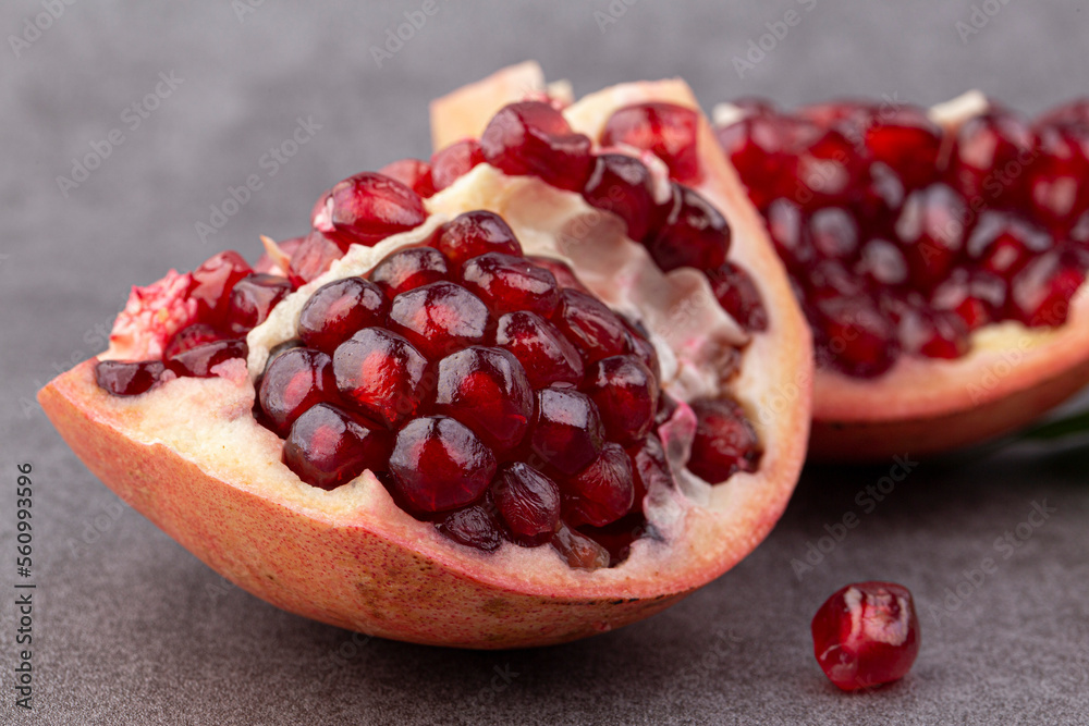 Piece of Fresh ripe pomegranate isolated Piece of Fresh ripe pomegranate isolated