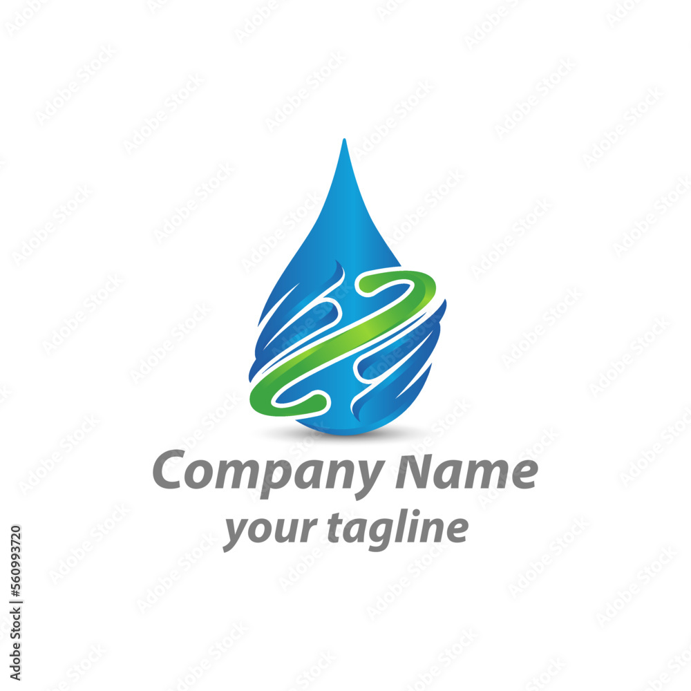 air conditioning logo with drop water, cooling and heating logo template. air conditioning logo with drop water, cooling and heating logo template.