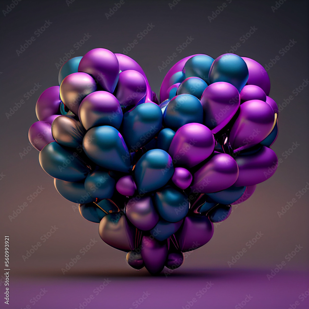 Fototapeta premium heart shaped balloons, generative ai