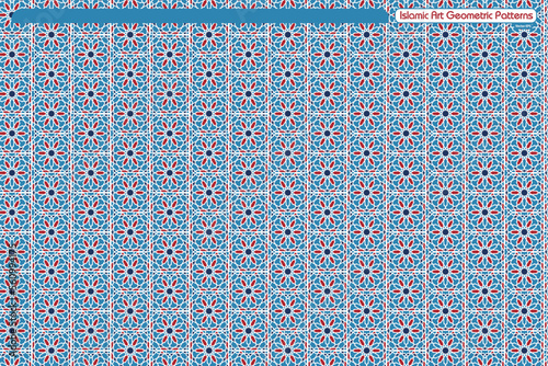 Islamic geometric decorative patterns, background collection, background islamic ornament vector image