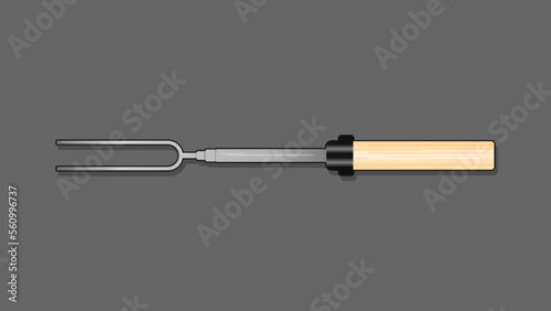 Marshmallow fork or Telescoping extendable roasting fork, realistic flat 3d icon. Vector illustration in trendy style. Editable graphic resources for many purposes. 