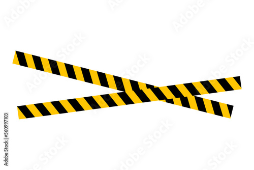 Danger. Do not cross. The tape is protective yellow with black. Stop. Caution and warning.