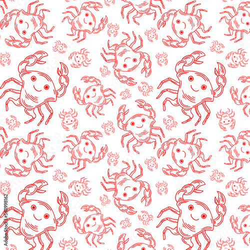 summer vector pattern cute childish kids pattern design crabs sea mew sea gull wrapping paper design background fun fabric seamless animal marine nautical naive wallpaper art illustration beach