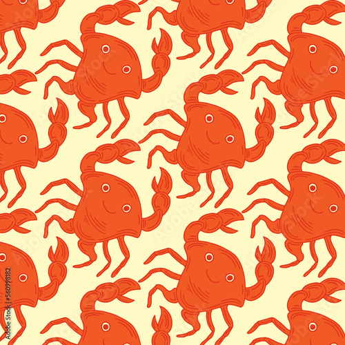 summer vector pattern cute childish kids pattern design crabs sea mew sea gull wrapping paper design background fun fabric seamless animal marine nautical naive wallpaper art illustration beach