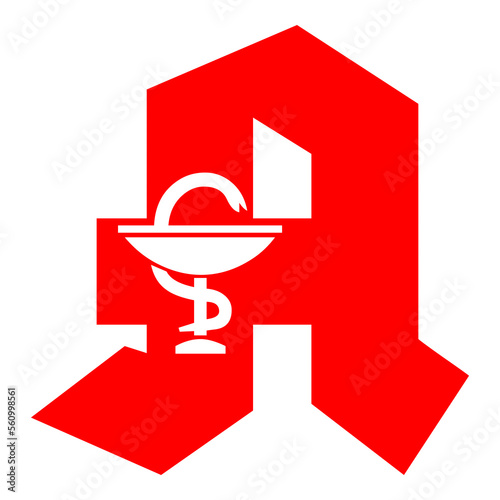 German pharmacy symbol icon called apotheke in german language photo