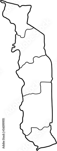 doodle freehand drawing of togo map.