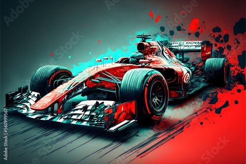 Formula 1 Modern Car, Generative AI, Illustration  © emir