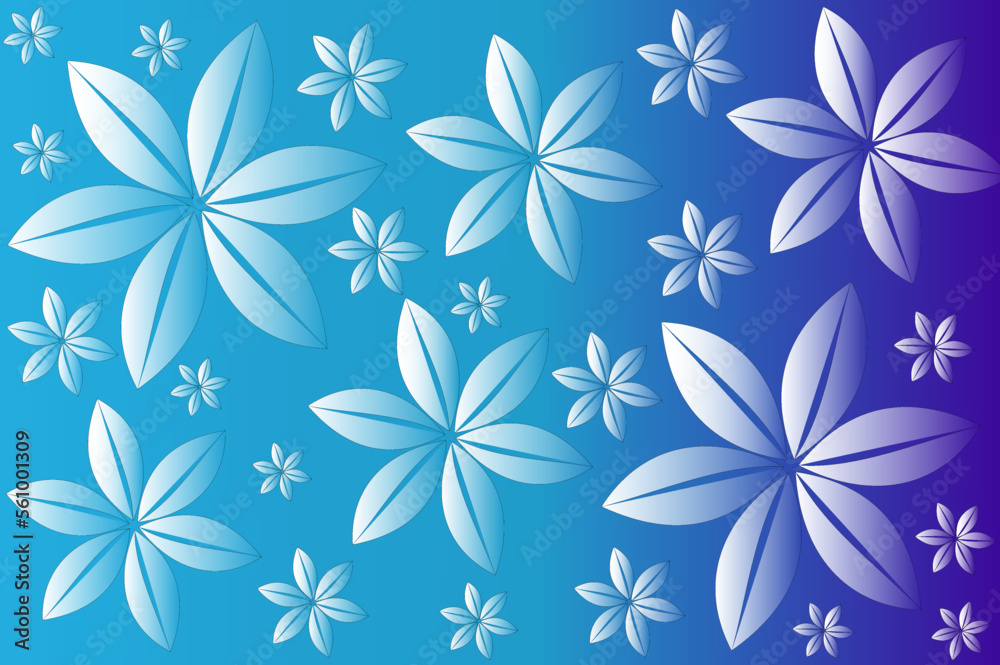 Abstract floral vector background with gradient colors	