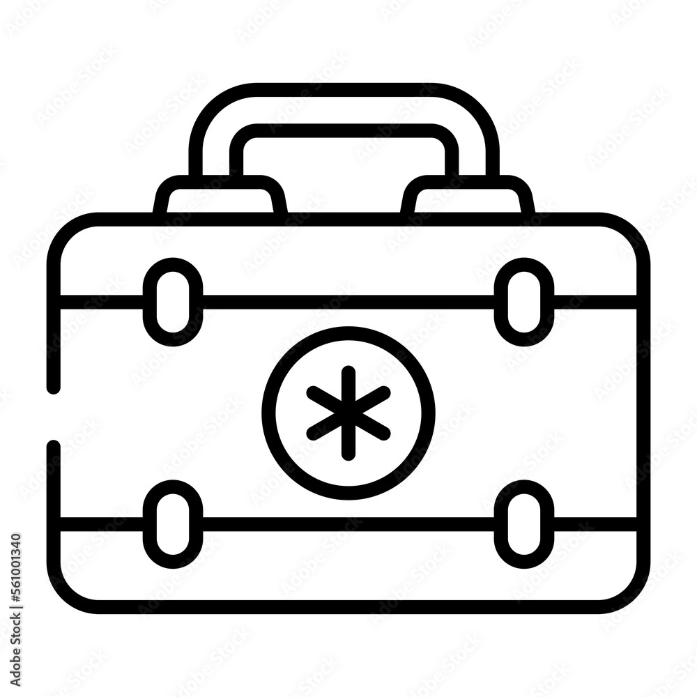 First aid kit of medical emergency vector in trendy style First aid kit of medical emergency vector in trendy style