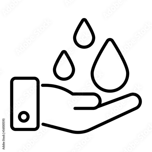 Hand with blood drops vector concept of blood donation icon
