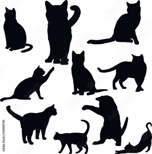 Cat silhouette set  cat icon  SVG Vector