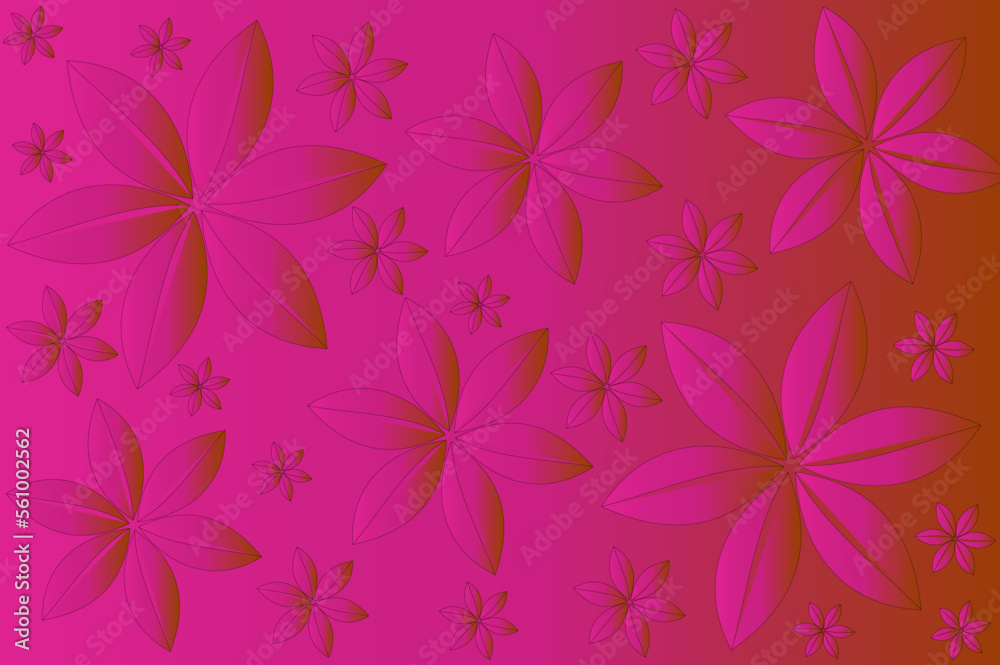 Abstract floral vector background with gradient colors