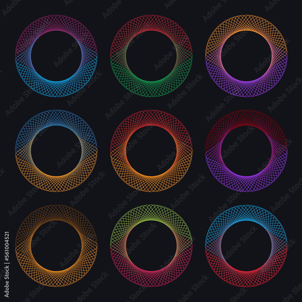 Vector Set of Round Line Banners or Labels Vector Set of Round Line Banners or Labels