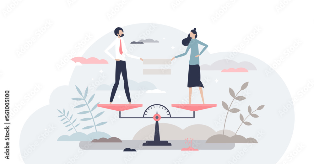 Equality as female gender balance and fair comparison tiny person concept, transparent background. Feminism and discrimination eradication. Equality as female gender balance and fair comparison tiny person concept, transparent background. Feminism and discrimination eradication.