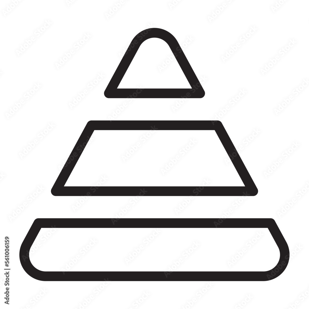 pyramid chart line icon pyramid chart line icon