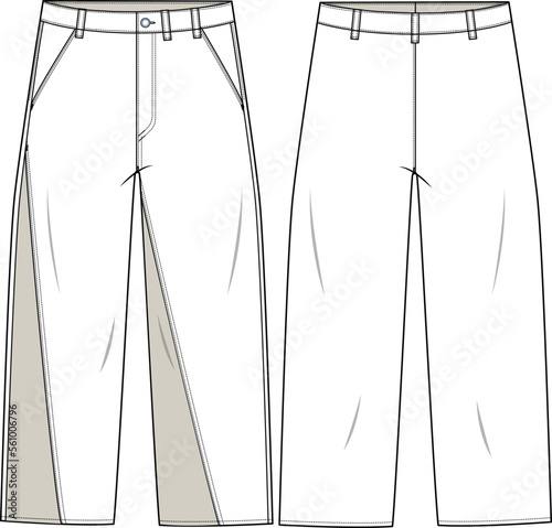 UNISEX WEAR DENIM JEANS PANT FLAT DESIGN VECTOR