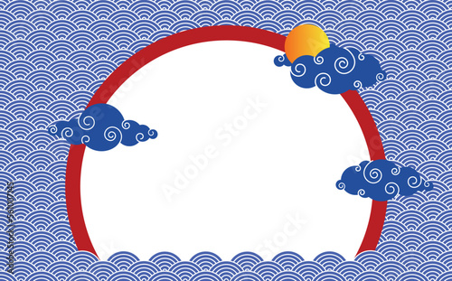 Abstract Golden Wavy with Round Frame