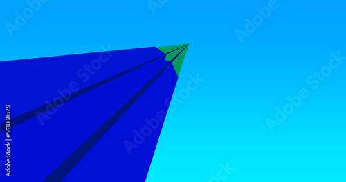 Paper plane on Blue background as a symbol of leadership and creativity. Eps10 illustration.