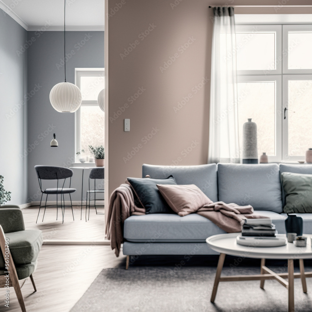 Fototapeta premium modern living room with sofa furniture window decoration house