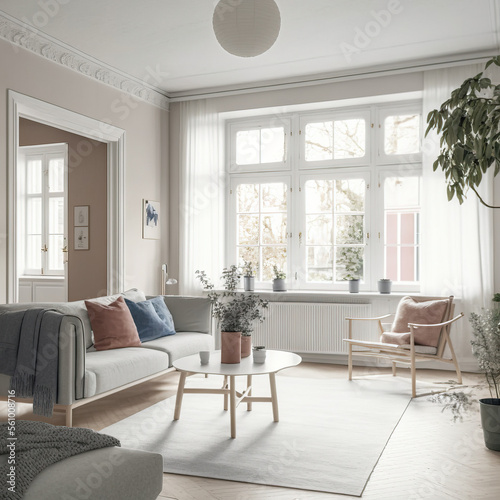 Fototapeta Naklejka Na Ścianę i Meble -  modern living room with sofa furniture window decoration house