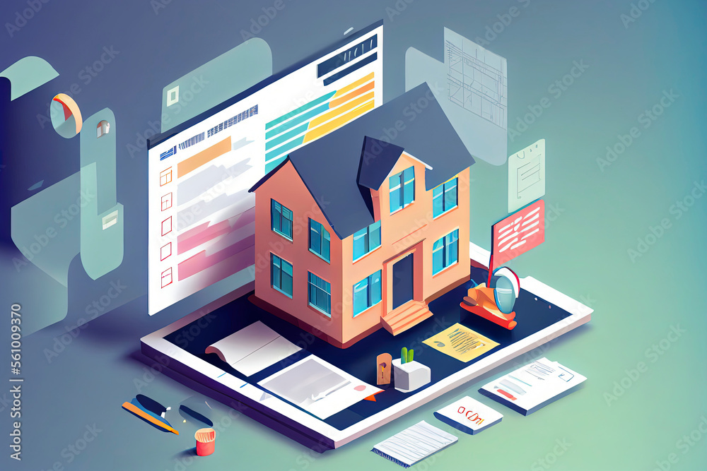 Home audit review vector, house building inspection illustration Home audit review vector, house building inspection illustration