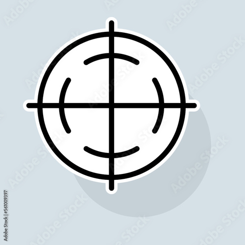 Targeted advertising line icon. Product, money, television, marketing, tv, banner, pause, sale, poster. Add concept. Vector sticker line icon on white background