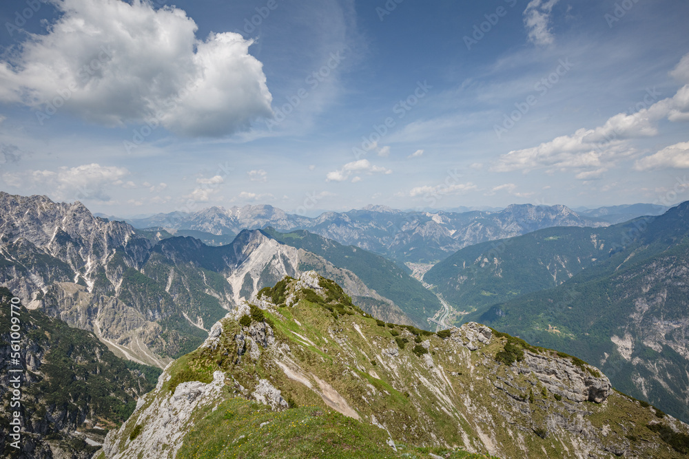 Beautiful mountain trail Monte Montusel in Friuli-Venezia Giulia, Italy