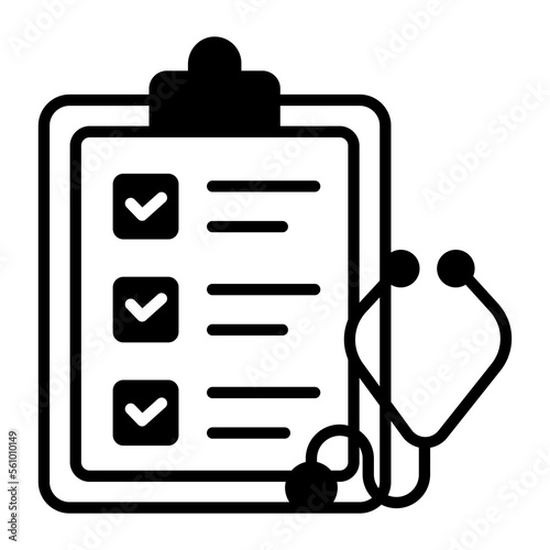 Health checkup, health report vector icon in trendy style