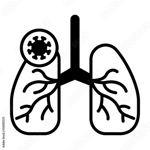 Lungs infection vector icon design in trendy style, pneumonia