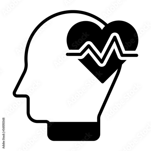 An icon of mental health in modern style, editable vector