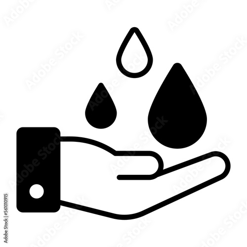 Hand with blood drops vector concept of blood donation icon