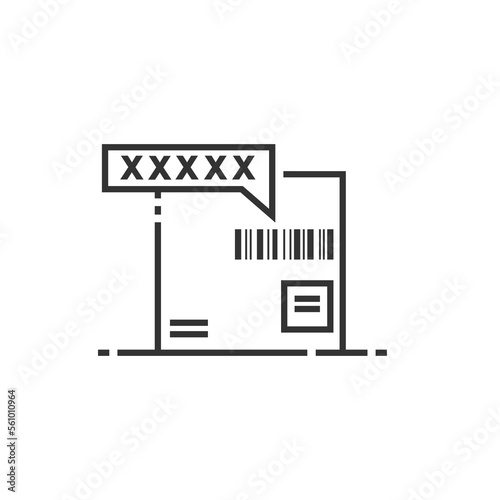 barcode tracking number  icon illustration sign solid art icon isolated on white background.  filled symbol in a simple flat trendy modern style for your website design, logo, and mobile app
