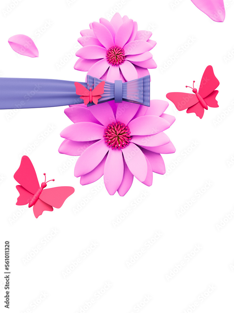 International women's day flowers with copy space cutout