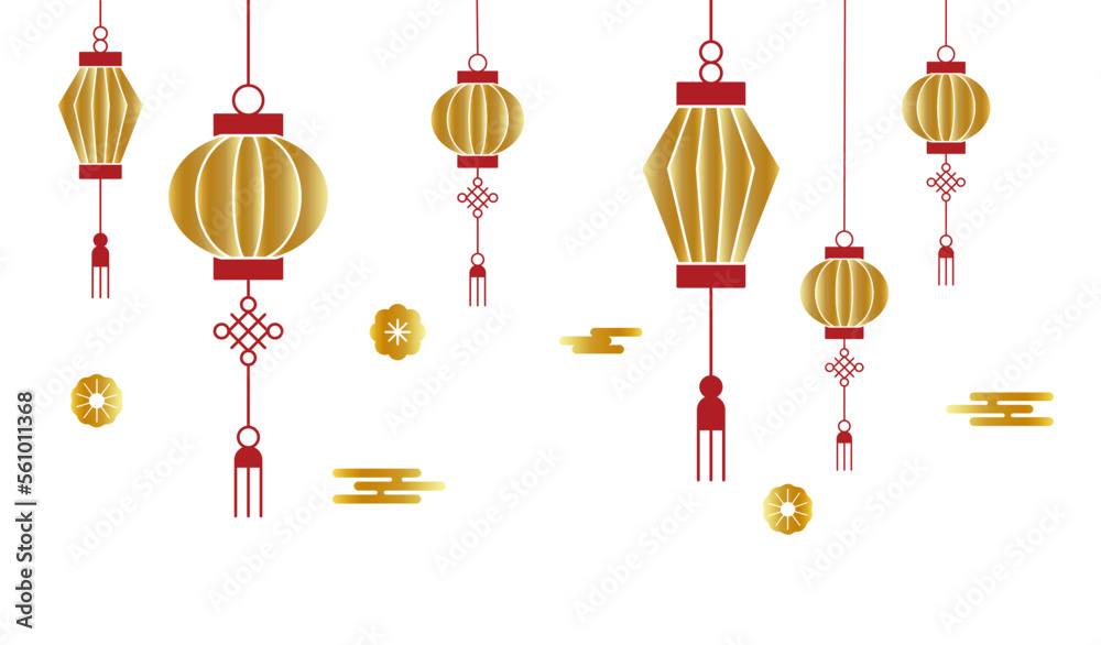 golden red lanterns with Chinese knot vector spring festival decoration decal lunar new year sticker icon set clipart golden red lanterns with Chinese knot vector spring festival decoration decal lunar new year sticker icon set clipart