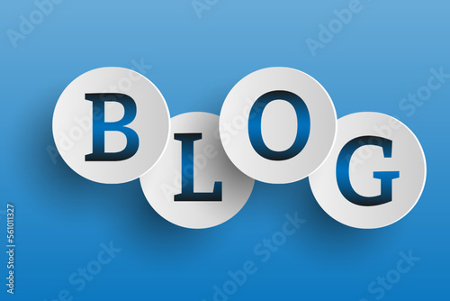 Word blog. Blogging concept. Illustration for web blogger