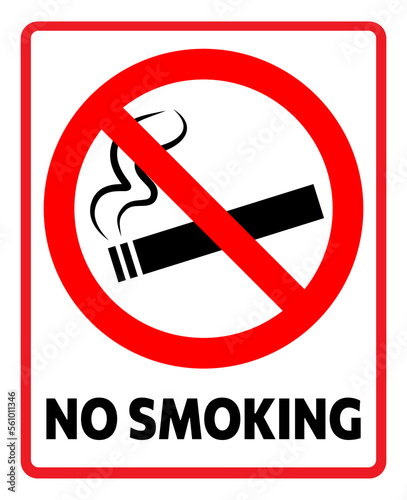 Sing No smoking with text. Stop cigarette symbol. Vector