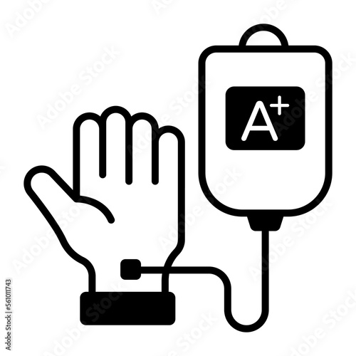 Blood transfusion vector icon in modern and trendy style, easy to use