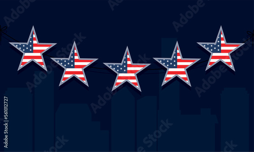 usa flag in stars