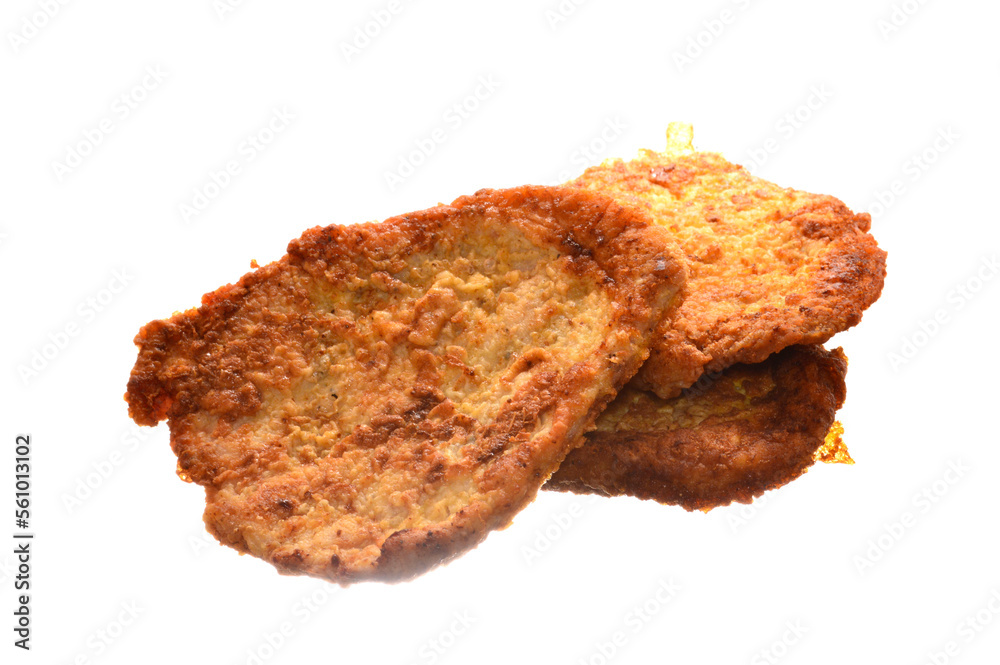 fried meat isolated on white background fried meat isolated on white background