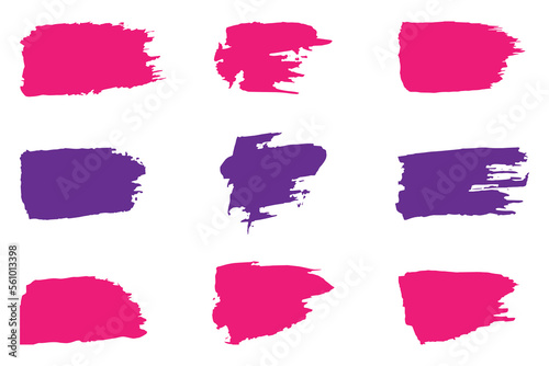 Grungy colorful brush stroke set, grungy brush effect, dirty brush strokes
