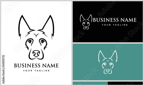 line art german shepherd logo